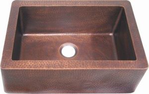 copper kitchen sink with no apron frame