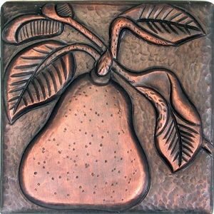 copper tile with pear design
