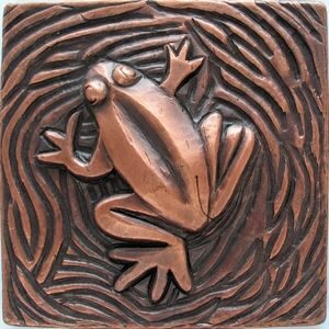 copper tile with frog design