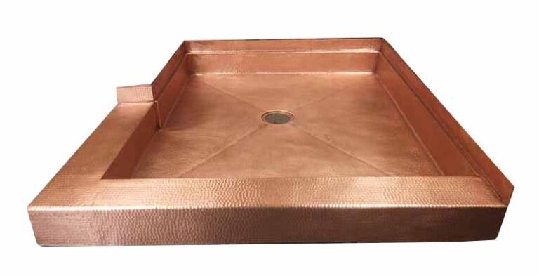 custom copper notched shower pan