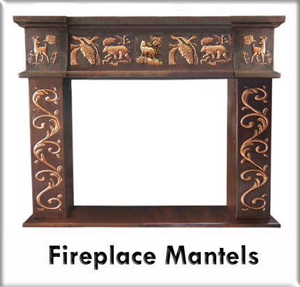 copper fireplace mantels