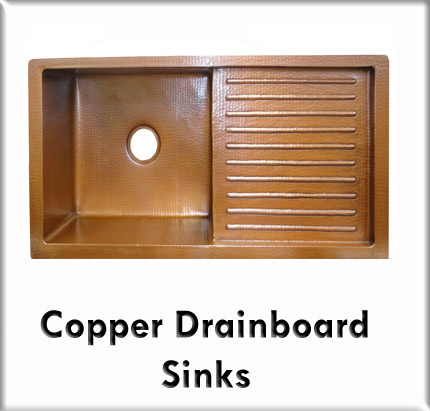 Copper drainboard sinks