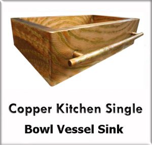 Copper kitchen single bowl vessel sinks