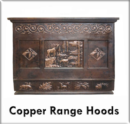 Copper hood range with mural design