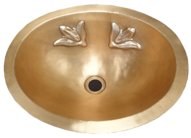 copper sink with golden bronze and matt finish