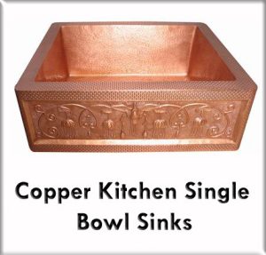 Copper kitchen single bowl sinks