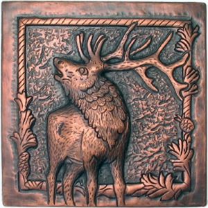 Copper tile buck deer design