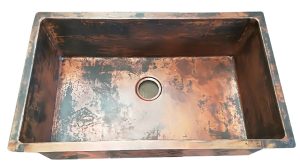 raw copper drop in undermount sink
